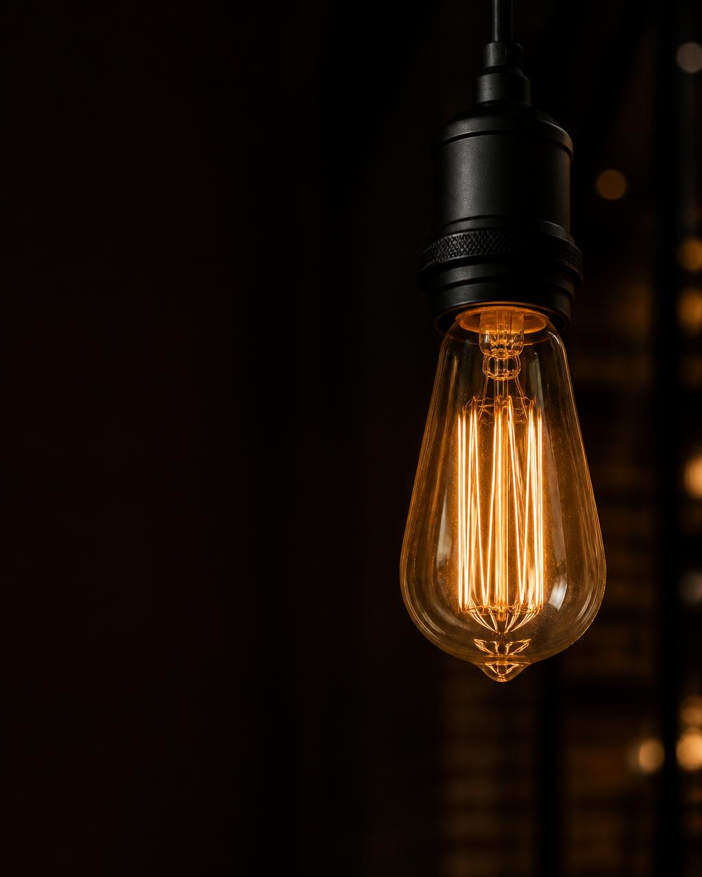 Ampoule Edison diffusant une lumière chaleureuse