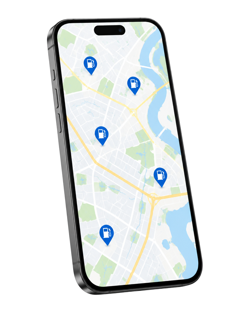 Application Q8 avec carte des stations